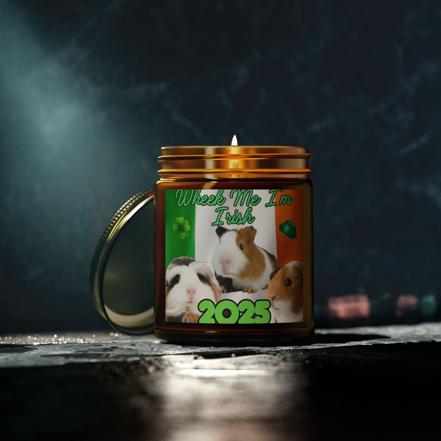 Guinea Pig Themed Scented Candle | Wheel Me I'm Irish 2025, Pet Lover Gift, St.