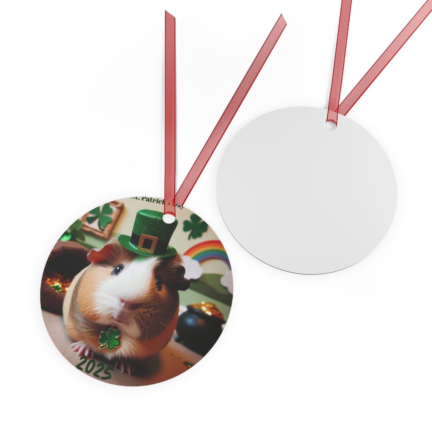 Metal Ornaments, St Patrick's Day 2025 Decoration with a cute guinea pig,