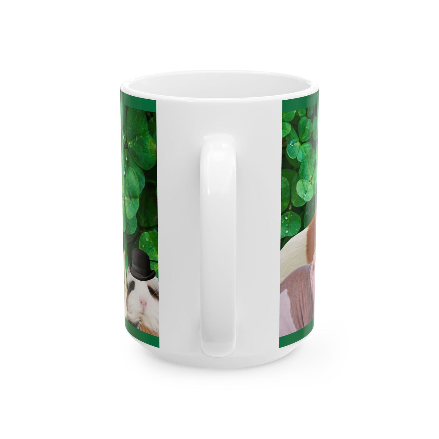 Ceramic Mug, St Patrick's Day Guinea Pig Coffee Cup, 11oz, 15oz, Wheek Me I'm Irish, Holiday Gift for Guinea Pig Lovers, Funny St Patty's