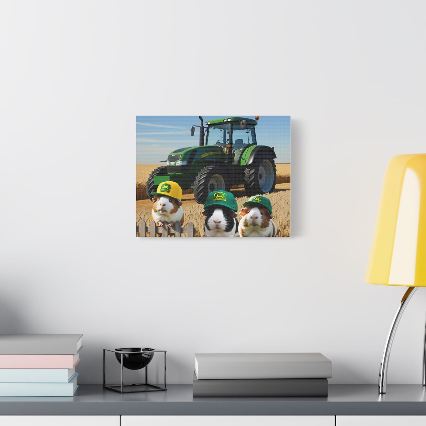 Canvas Art, Guinea Pigs on the Farm, Matte Stretched Print, Living Room Decor, Nursery Wall Art, Gift for Animal Lovers, Farmhouse Style,