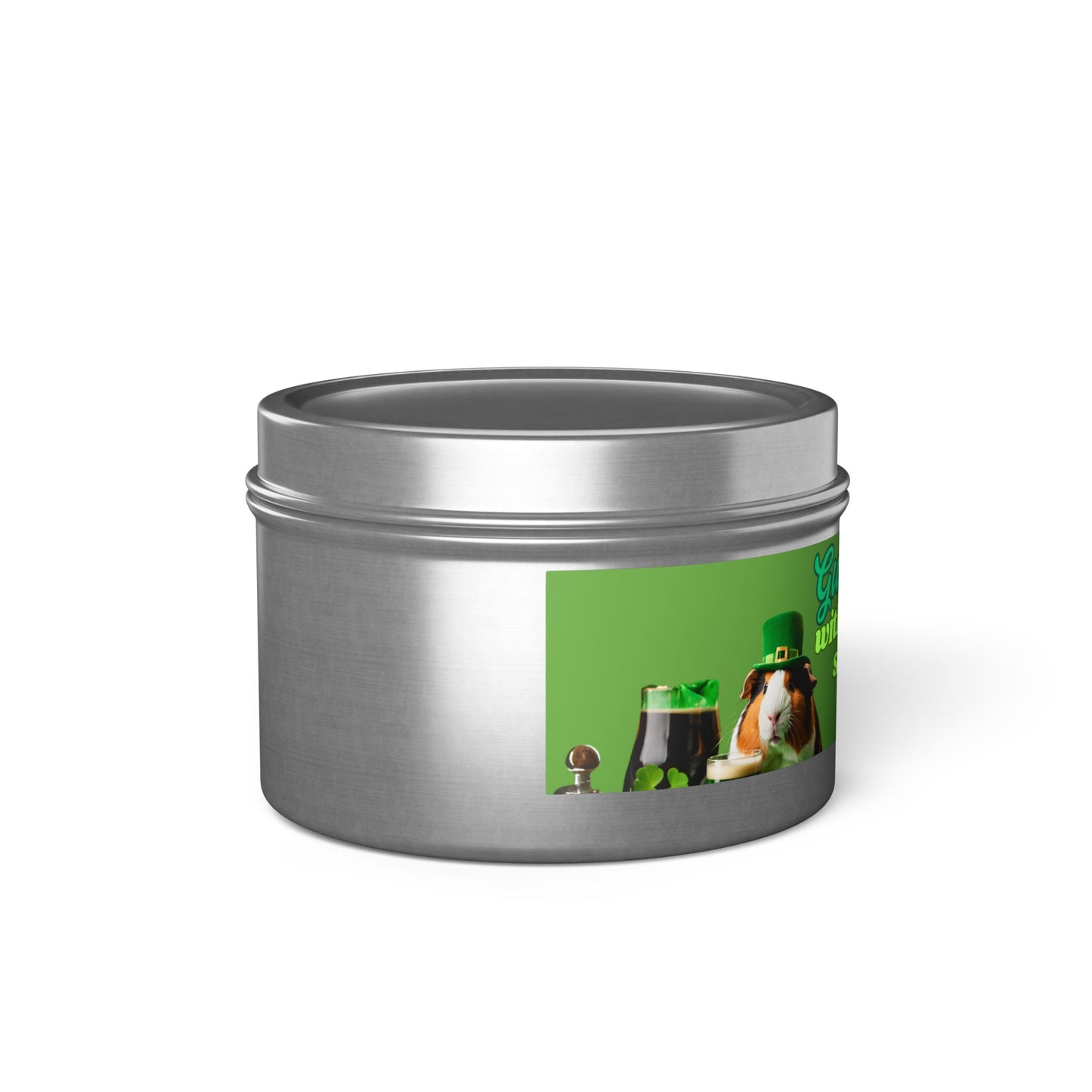 Tin Candles, Guinea Pig Holding Pint of Ale, St. Patrick's Day Decor, Irish