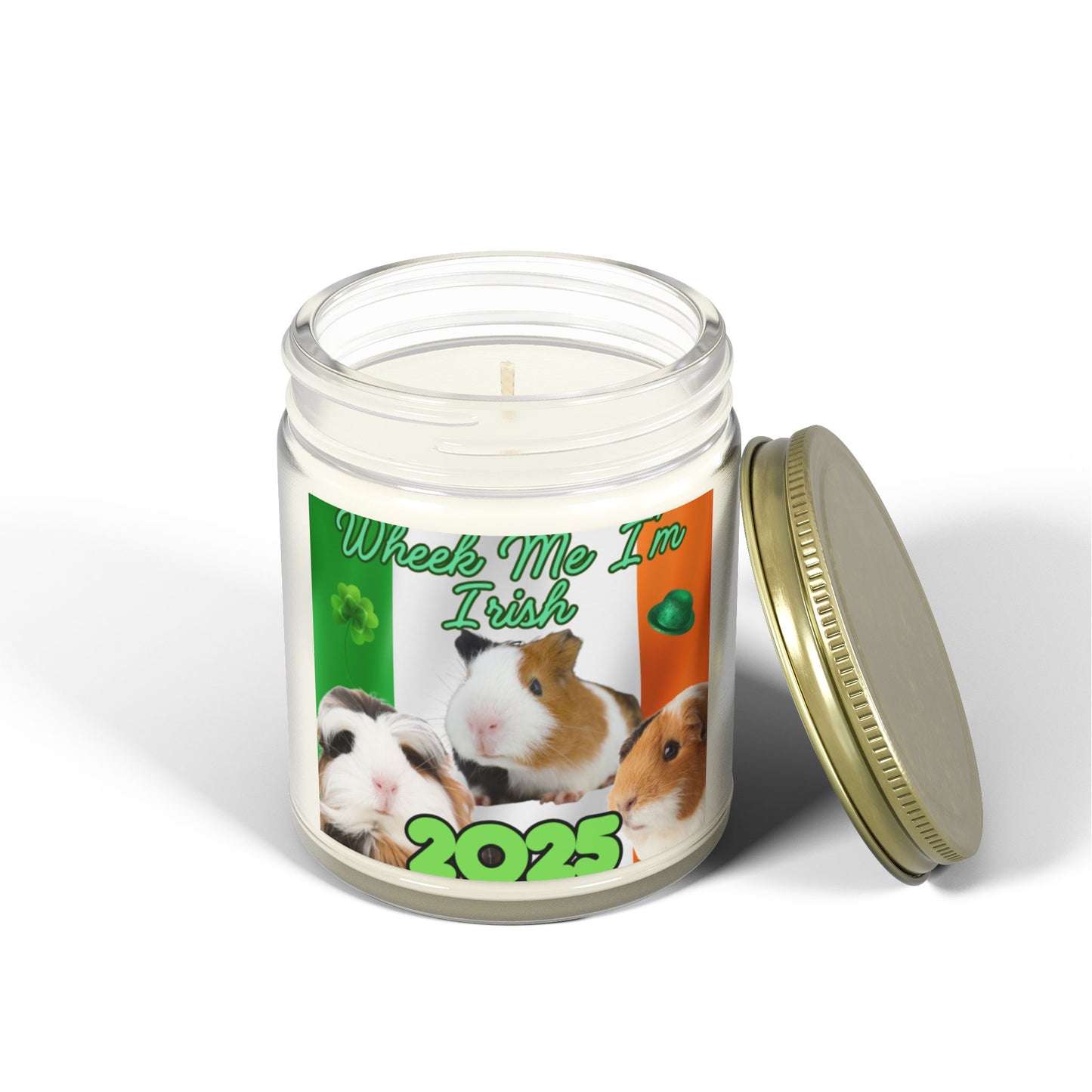 Guinea Pig Themed Scented Candle | Wheel Me I'm Irish 2025, Pet Lover Gift, St.