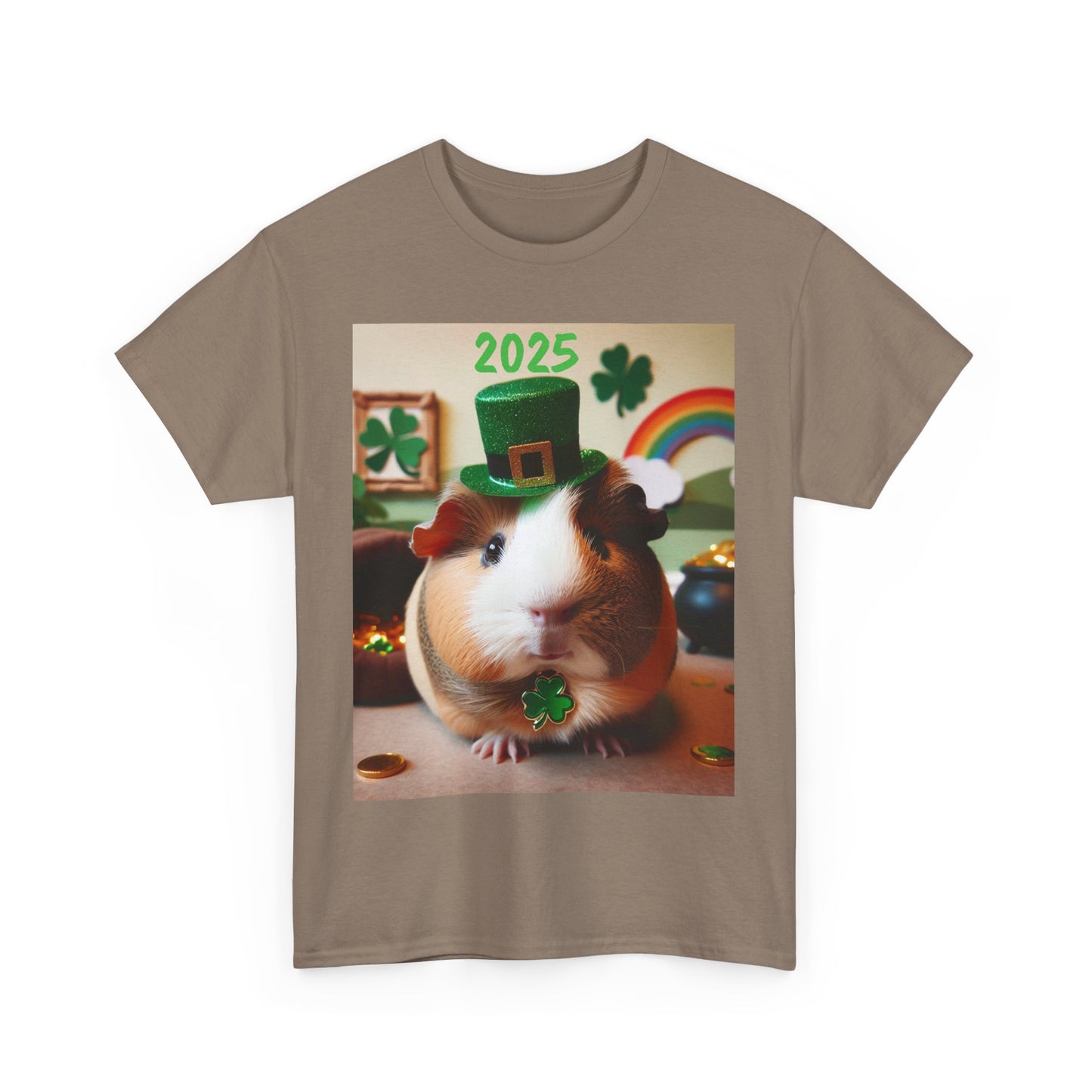 2025 St Patrick's Day Guinea Pig Commemorative T-shirt, Unisex Tee, Heavy Cotton