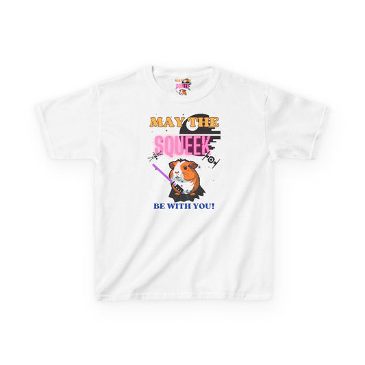 May the Squeek Be With You, Guinea Pig, Star Wars Themed, Kids Heavy Cotton™ Tee