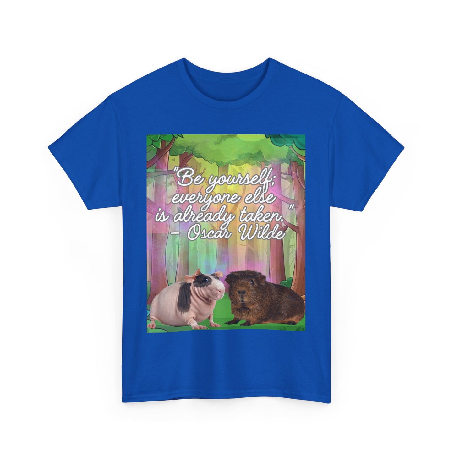 Adorable Guinea Pig Unisex Heavy Cotton Tee - "Be Yourself, Everyone Else is Already Taken" - Oscar Wilde