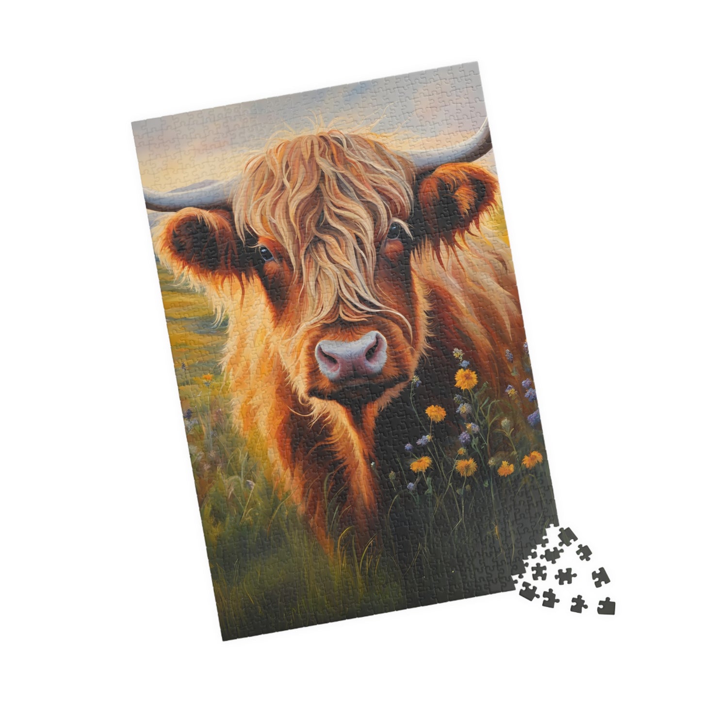 Highland Cow Puzzle - 110, 252, 520 & 1014-Piece Options - Perfect for Animal Lovers and Family Fun!