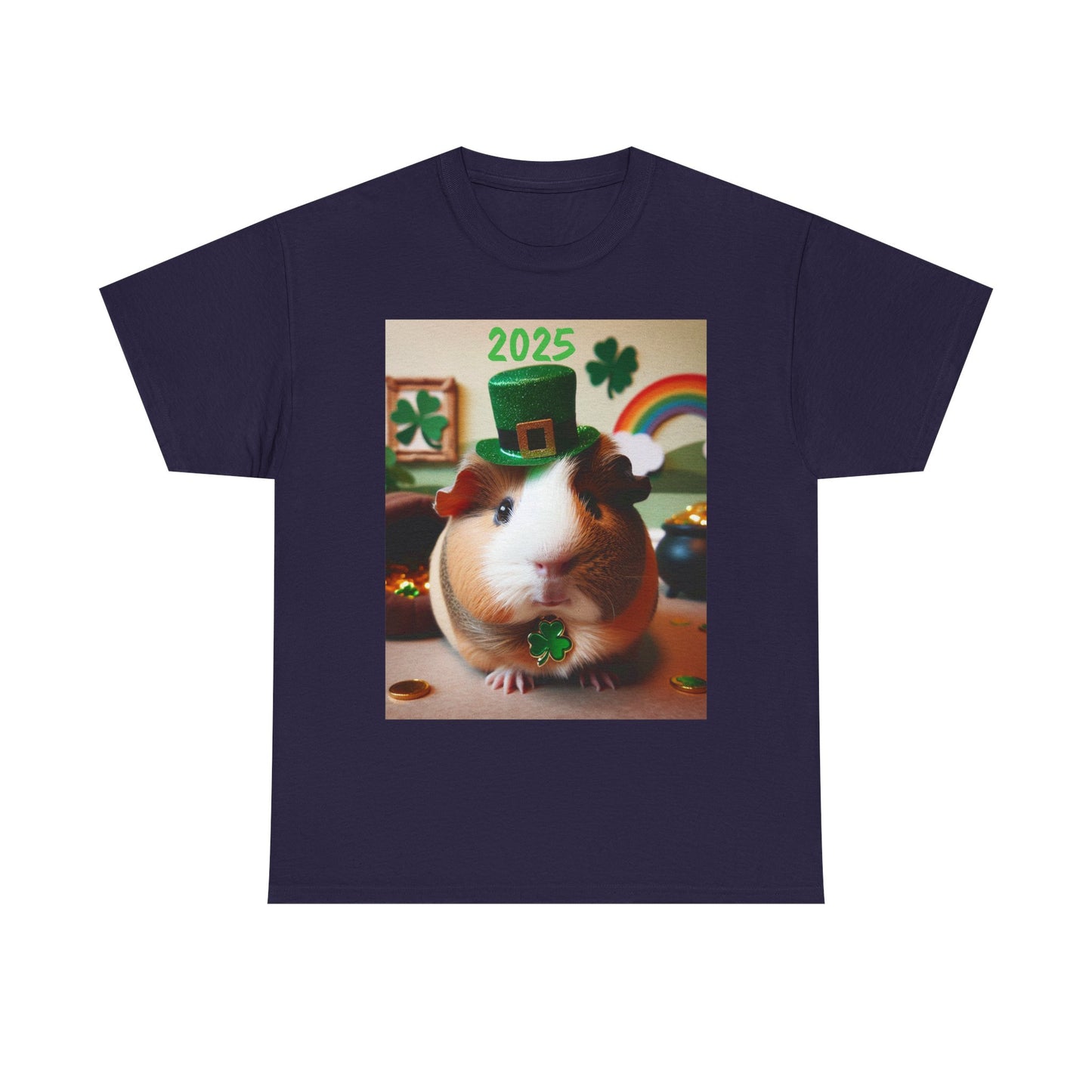 2025 St Patrick's Day Guinea Pig Commemorative T-shirt, Unisex Tee, Heavy Cotton