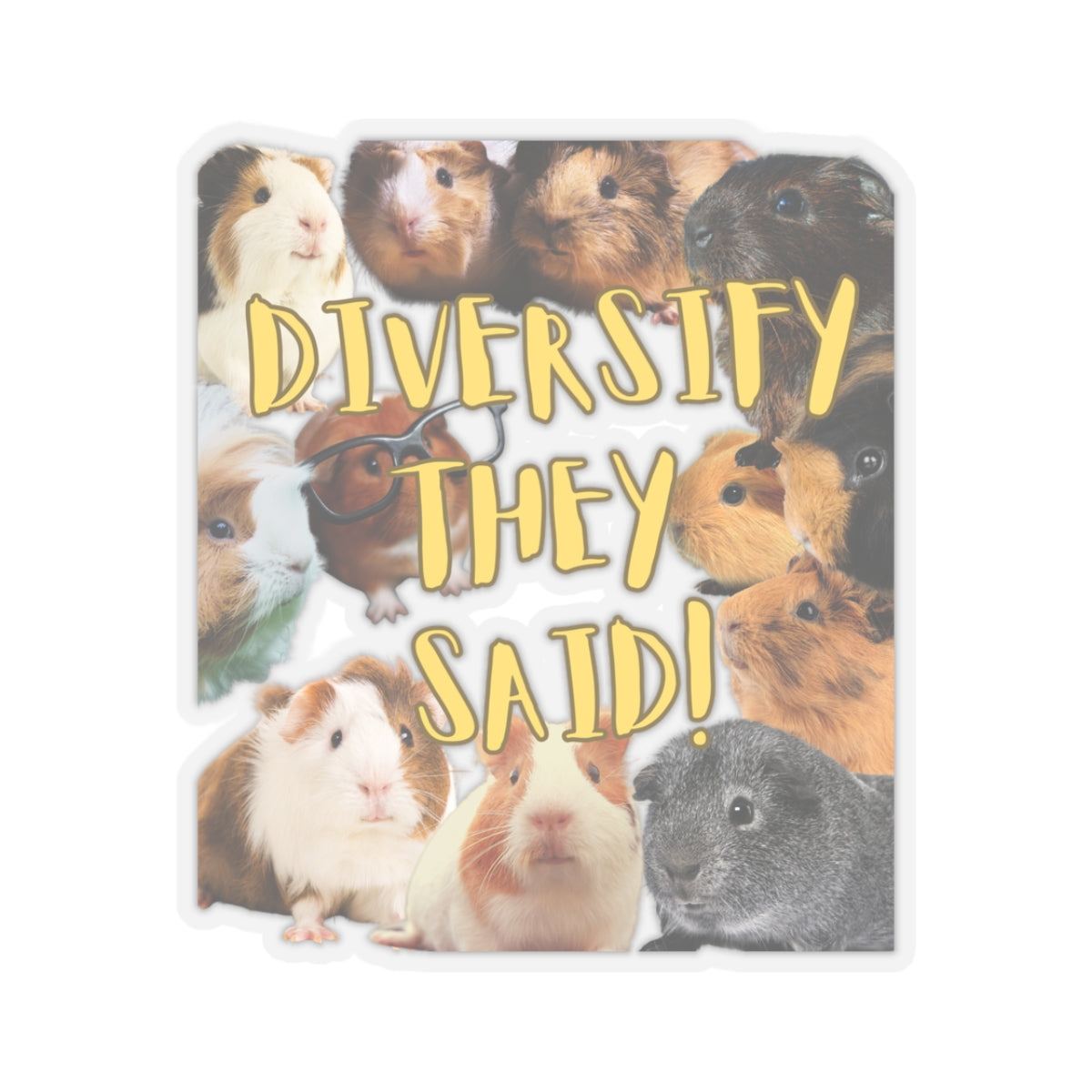 Diversify They Said Guinea Pig Lovers Kiss-Cut Stickers