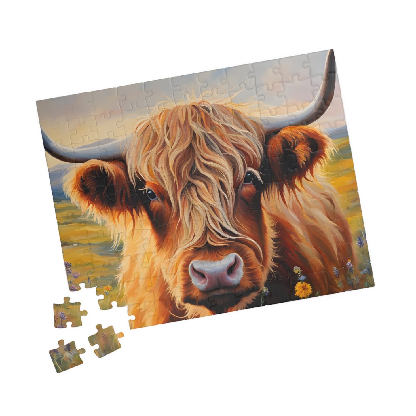 Highland Cow Puzzle - 110, 252, 520 & 1014-Piece Options - Perfect for Animal Lovers and Family Fun!