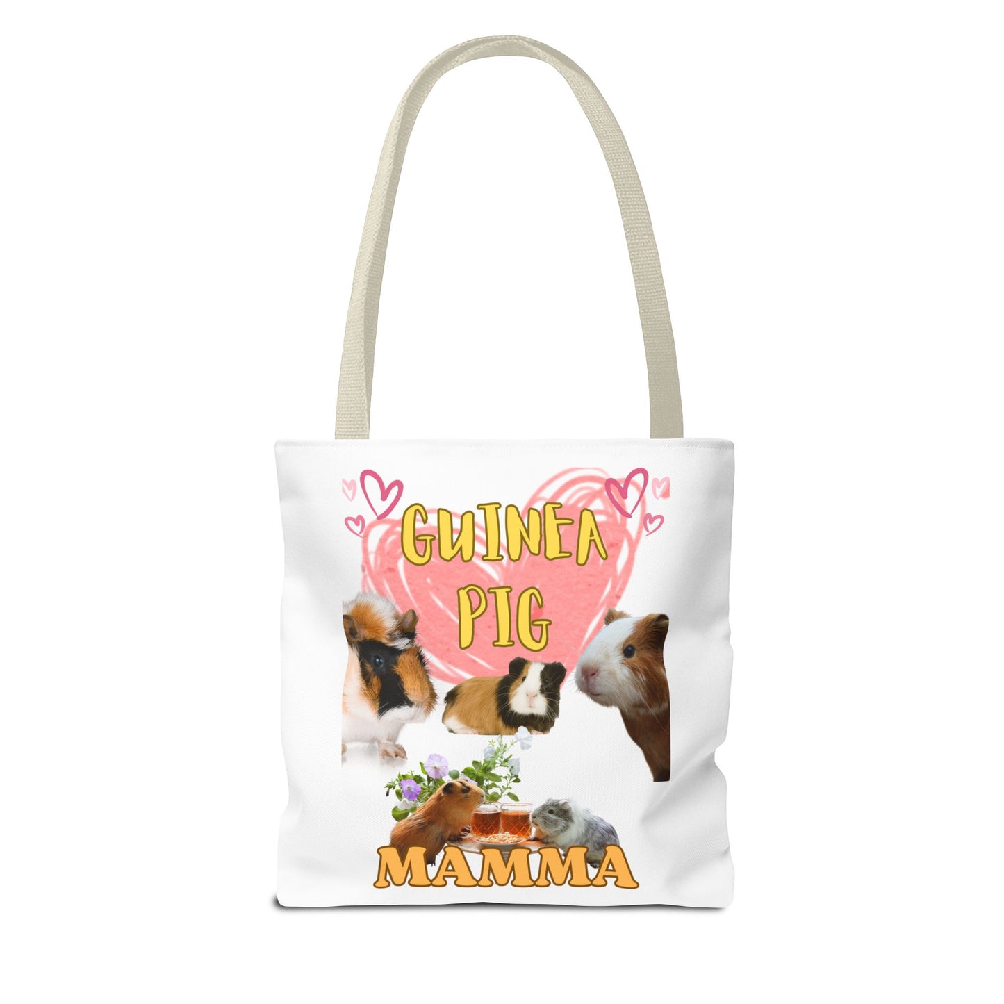 Guinea Pig Mamma Tote Bag - Cute Animal Lover Gift, Guinea Pig Mom Shoulder Bag, Pet Owner Reusable Shopping Tote, Small Animal Mama Beach