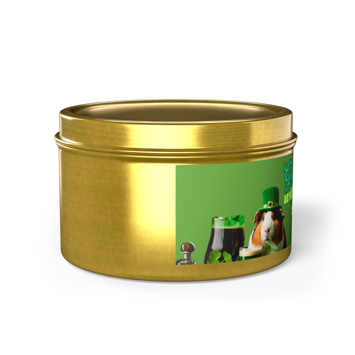 Tin Candles, Guinea Pig Holding Pint of Ale, St. Patrick's Day Decor, Irish