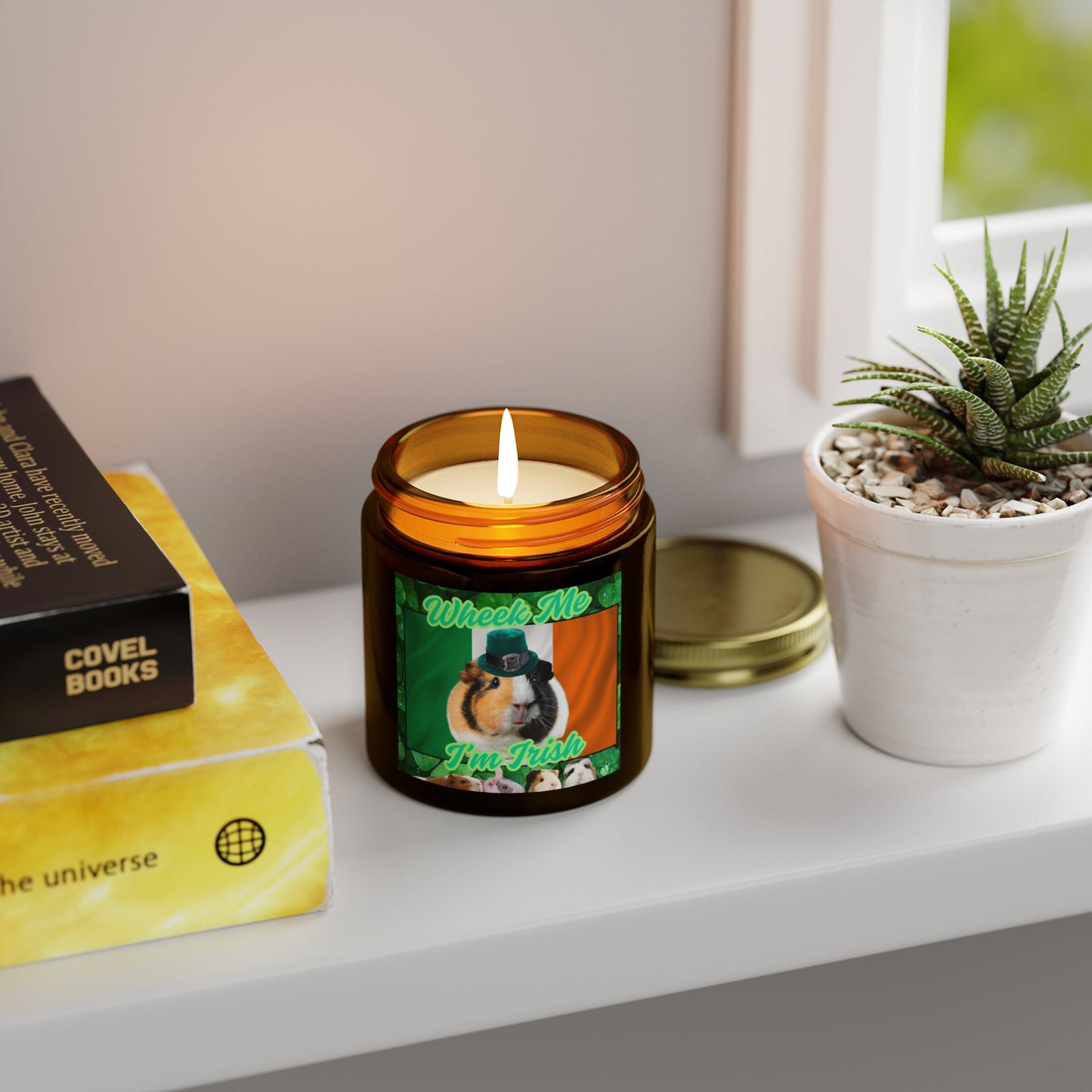 Guinea Pig Candle, St Patrick's Day Wheek Me I'm Irish, Scented Candles, Coconut