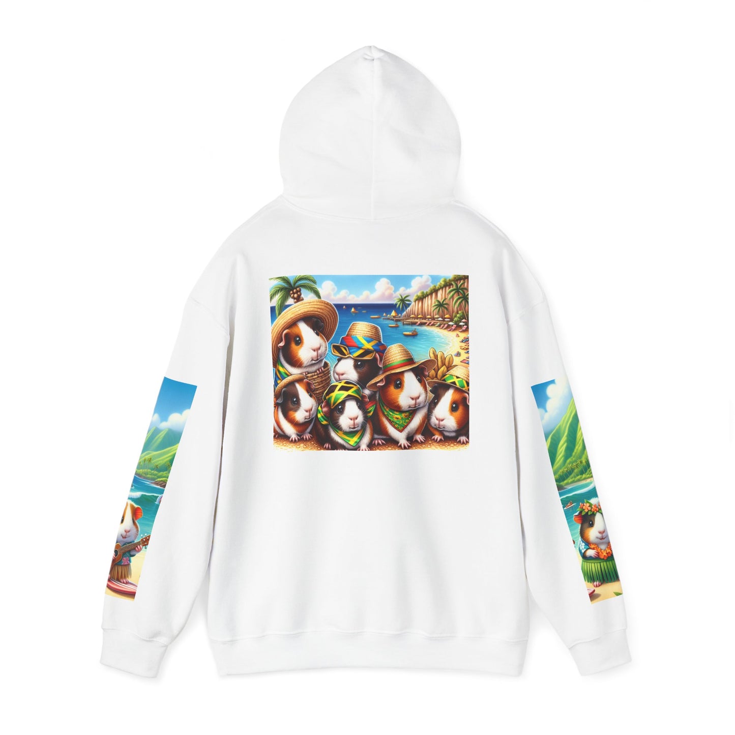 Tropical Guinea Pigs Hoodie, Islander Pigs Sweatshirt, Beach Celebration Jumper, Unisex Hooded Pullover, Coastal Animal Outerwear