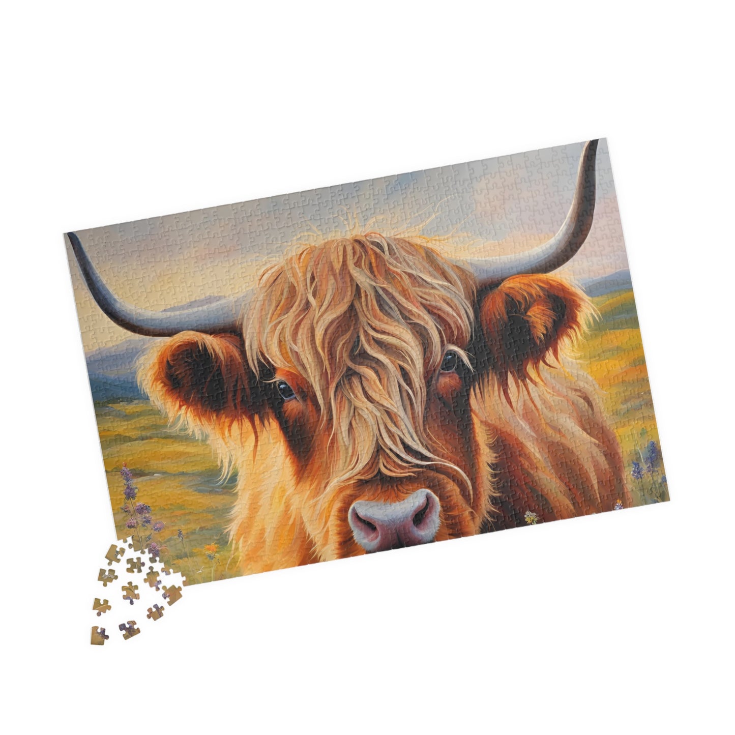 Highland Cow Puzzle - 110, 252, 520 & 1014-Piece Options - Perfect for Animal Lovers and Family Fun!