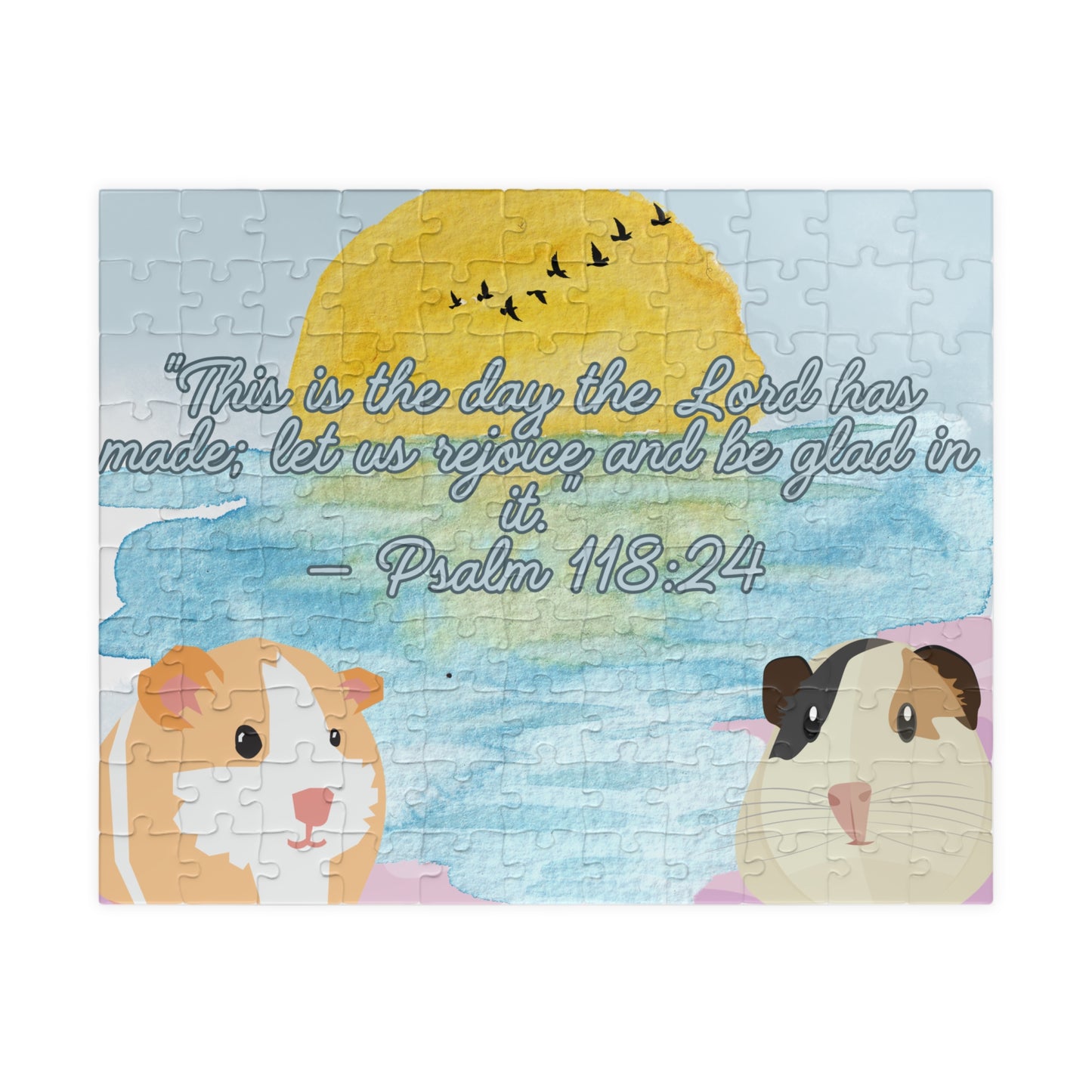 Inspirational Guinea Pig Puzzle with Psalm 118:24 - Relaxing Family Fun, Gift