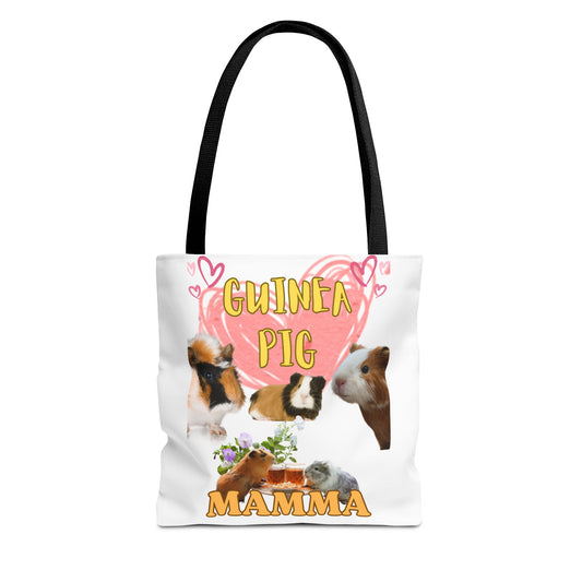 Guinea Pig Mamma Tote Bag - Cute Animal Lover Gift, Guinea Pig Mom Shoulder Bag, Pet Owner Reusable Shopping Tote, Small Animal Mama Beach