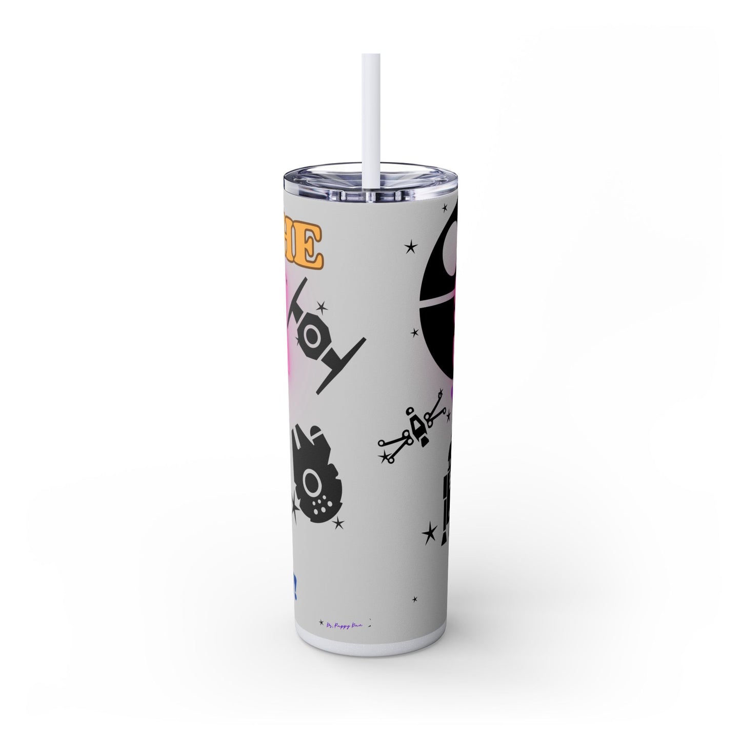 May the Squeek Be With You, Guinea Pig Star Wars Themed Skinny Tumbler with Straw, 20oz