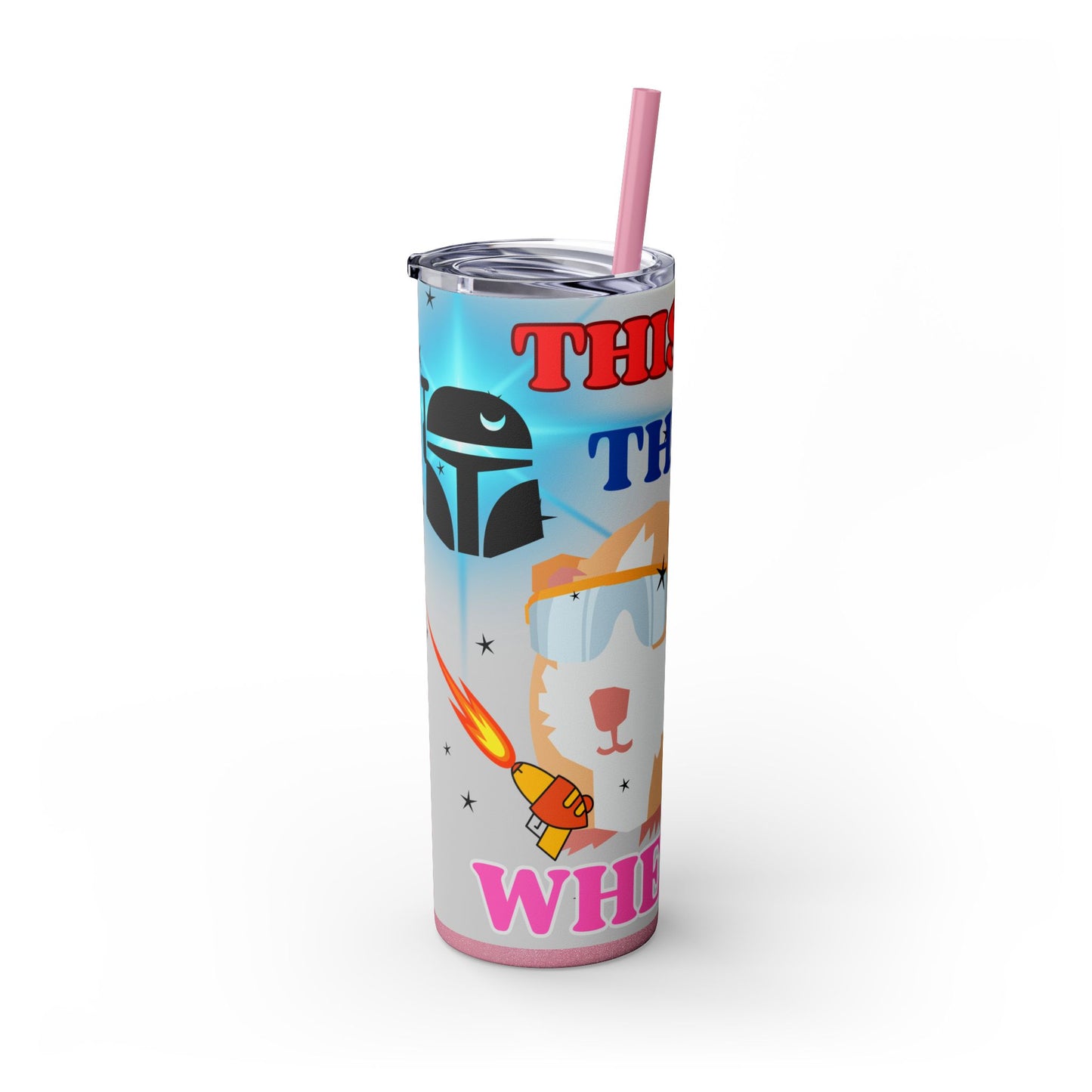 This is the Wheek, Guinea Pig Star Wars Themed Skinny Tumbler with Straw, 20oz