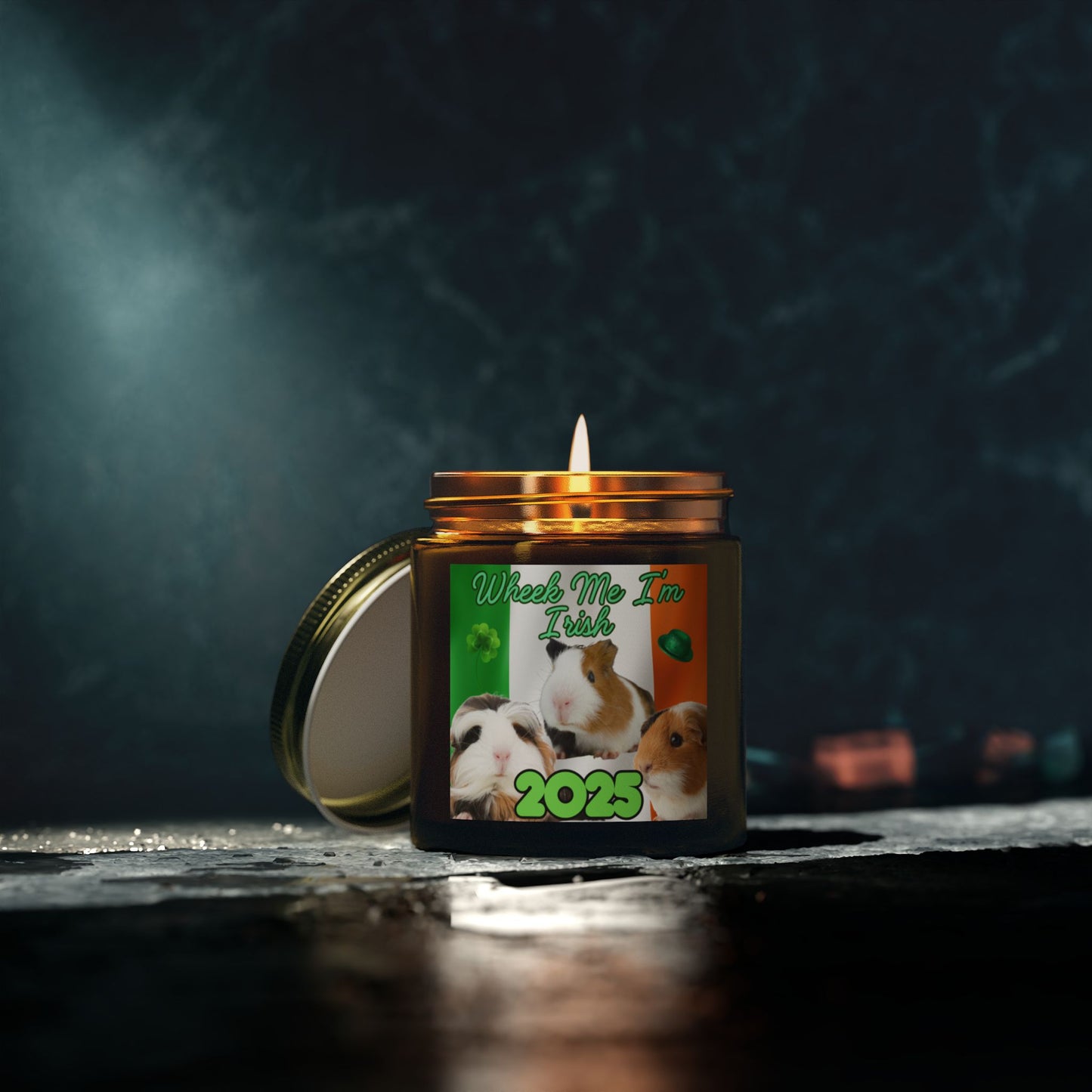 Guinea Pig Themed Scented Candle | Wheel Me I'm Irish 2025, Pet Lover Gift, St.