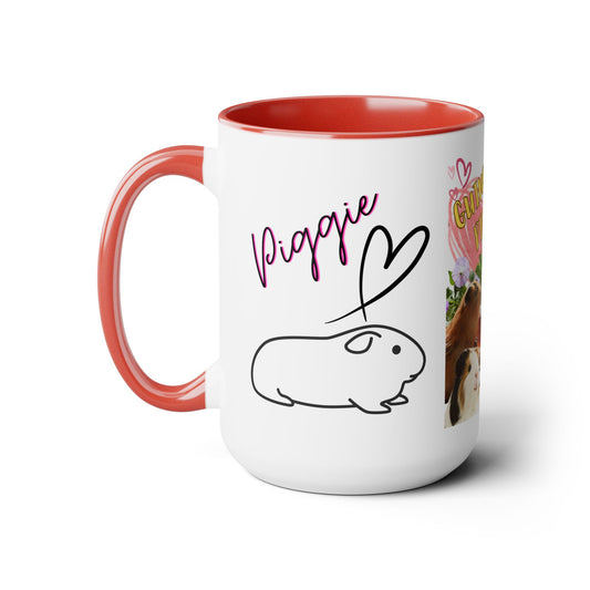 Guinea Pig Mom Two-Tone Coffee Mugs, 15oz