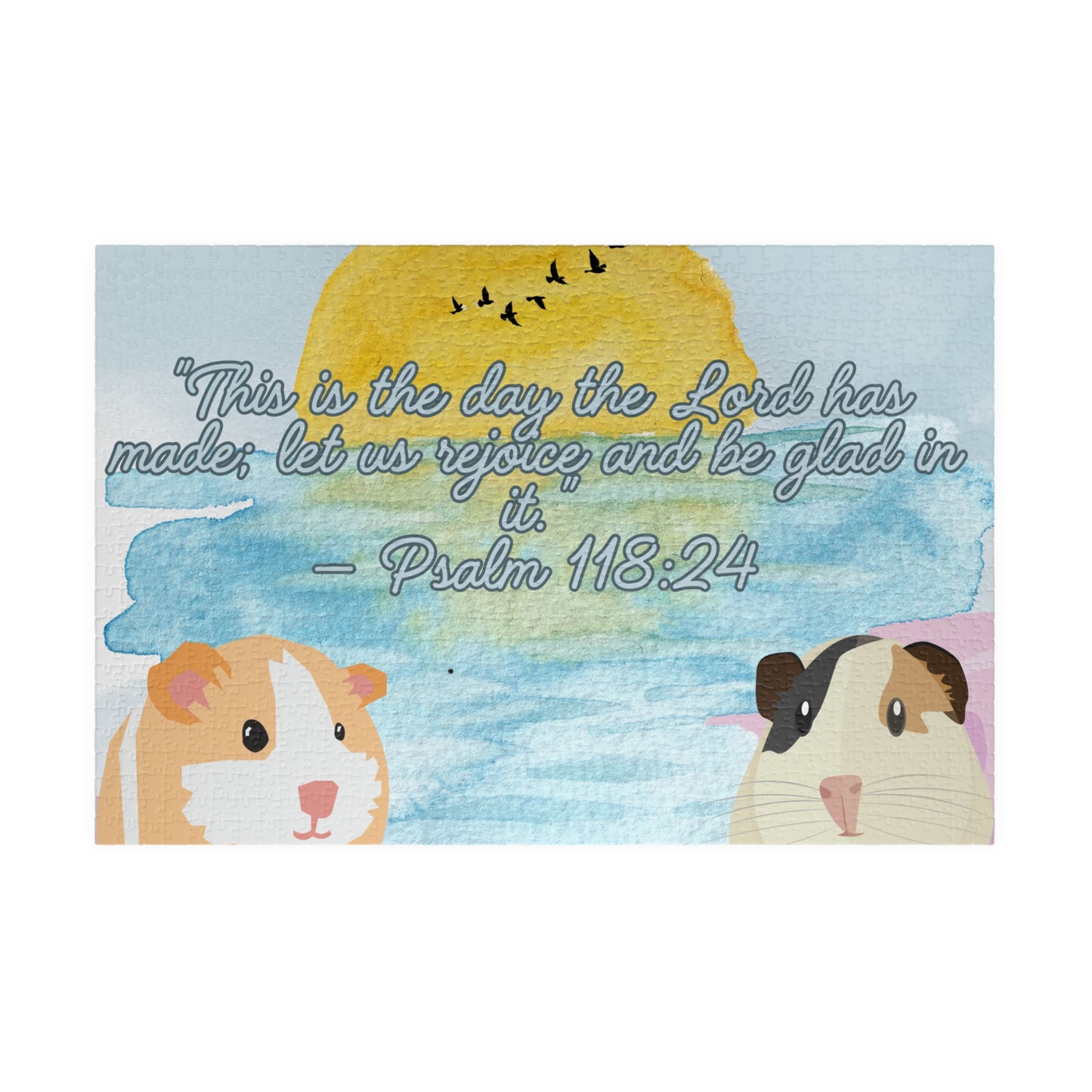 Inspirational Guinea Pig Puzzle with Psalm 118:24 - Relaxing Family Fun, Gift