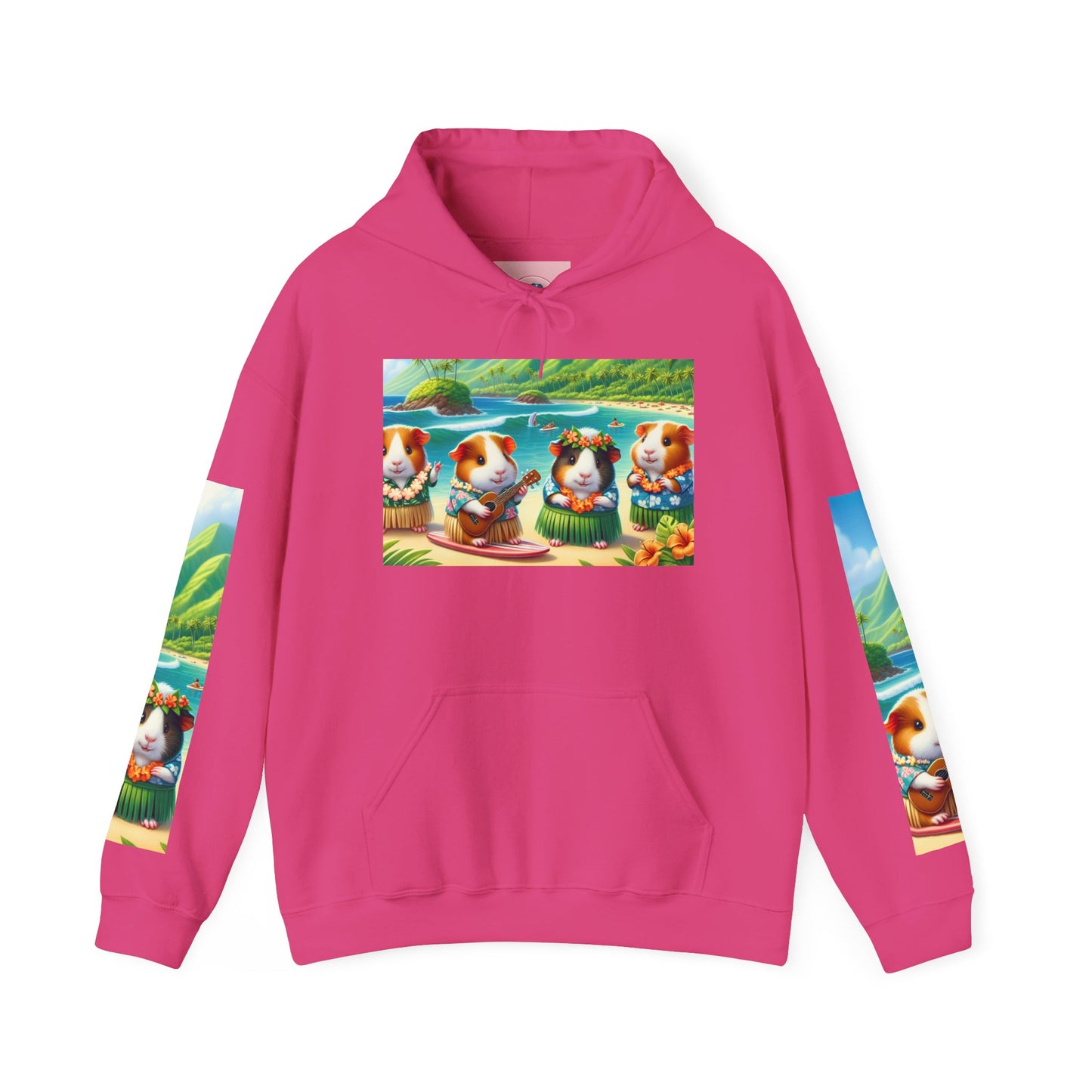 Tropical Guinea Pigs Hoodie, Islander Pigs Sweatshirt, Beach Celebration Jumper, Unisex Hooded Pullover, Coastal Animal Outerwear