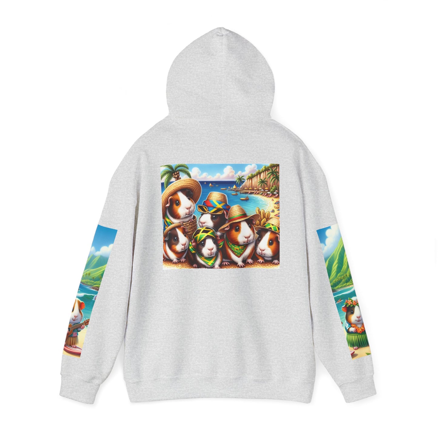 Tropical Guinea Pigs Hoodie, Islander Pigs Sweatshirt, Beach Celebration Jumper, Unisex Hooded Pullover, Coastal Animal Outerwear