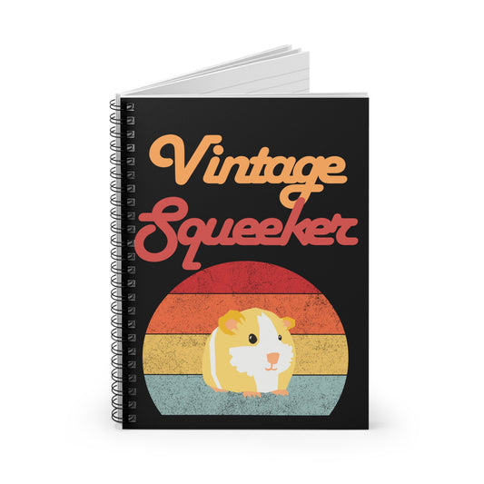 Spiral Notebook - Cute Vintage Squeeker Guinea Pig Picture, Ruled Line Journal, Notepad, Diary, Planner, Stationery Set