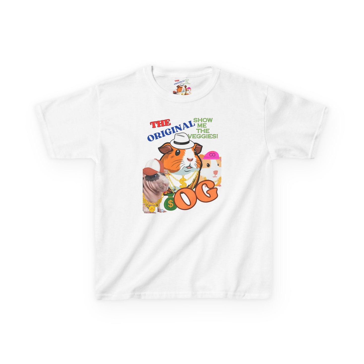 The Original OG Show Me the Veggies, Guinea Pig Kids Heavy Cotton™ Tee