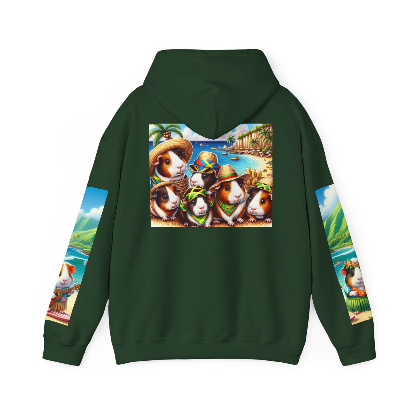 Tropical Guinea Pigs Hoodie, Islander Pigs Sweatshirt, Beach Celebration Jumper, Unisex Hooded Pullover, Coastal Animal Outerwear