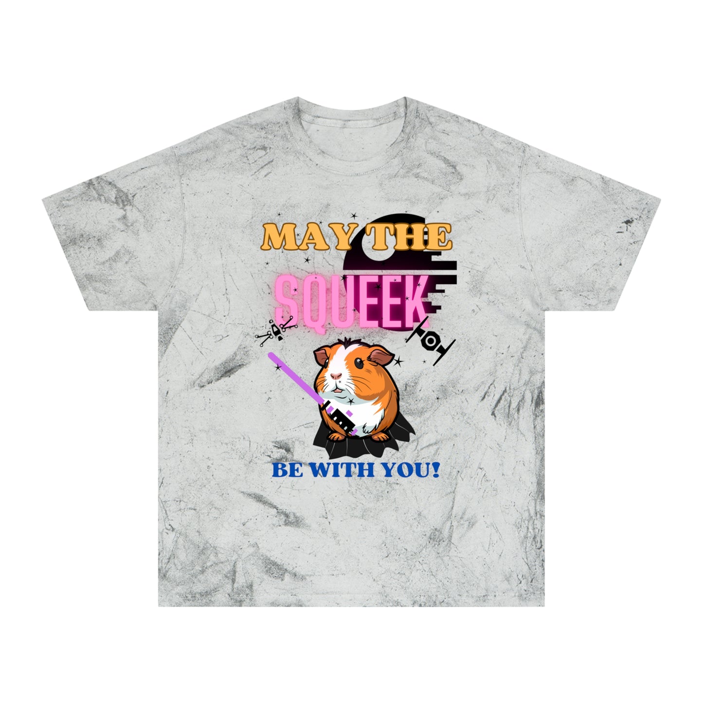 May the Squeek Be with You, Guinea Pig, Star Wars Themed Unisex Color Blast T-Shirt