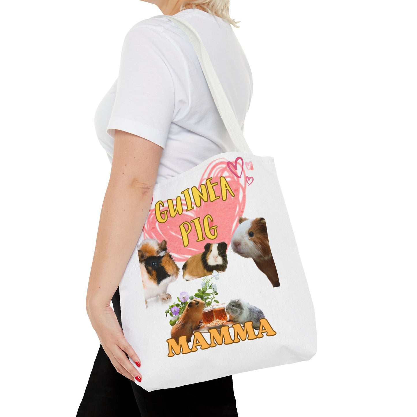 Guinea Pig Mamma Tote Bag - Cute Animal Lover Gift, Guinea Pig Mom Shoulder Bag, Pet Owner Reusable Shopping Tote, Small Animal Mama Beach