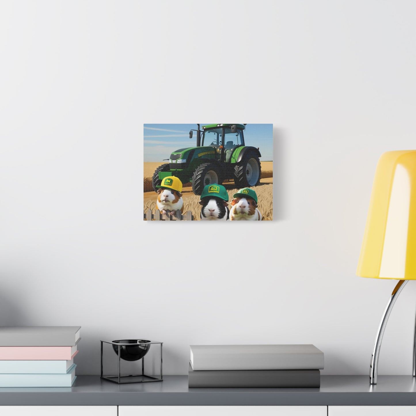 Canvas Art, Guinea Pigs on the Farm, Matte Stretched Print, Living Room Decor, Nursery Wall Art, Gift for Animal Lovers, Farmhouse Style,