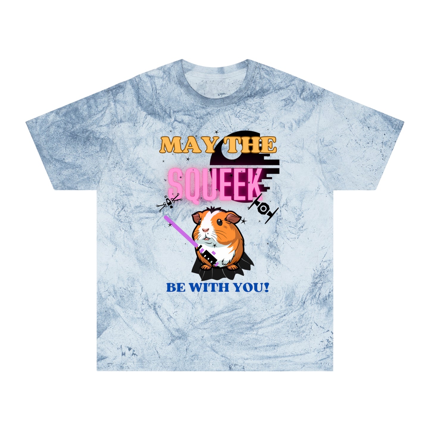 May the Squeek Be with You, Guinea Pig, Star Wars Themed Unisex Color Blast T-Shirt