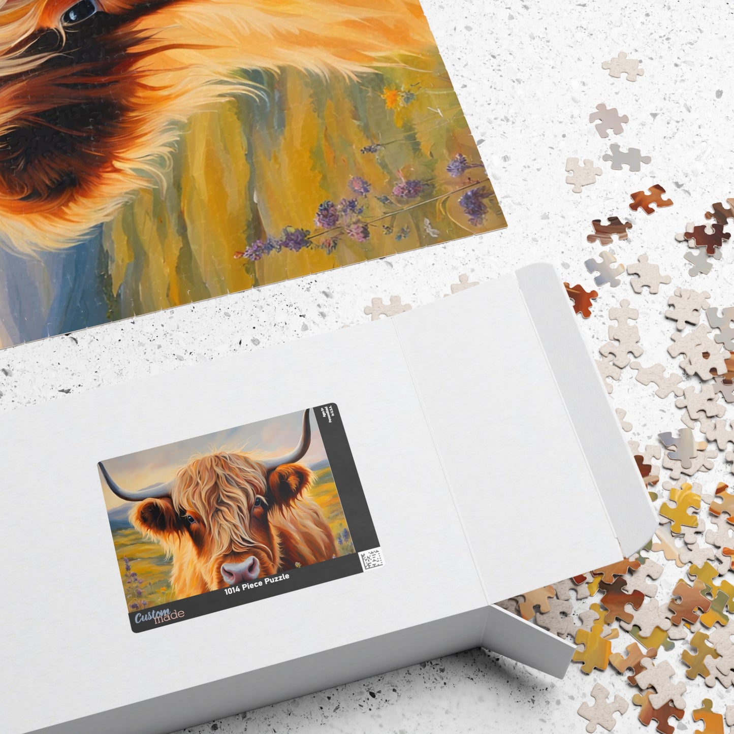 Highland Cow Puzzle - 110, 252, 520 & 1014-Piece Options - Perfect for Animal Lovers and Family Fun!