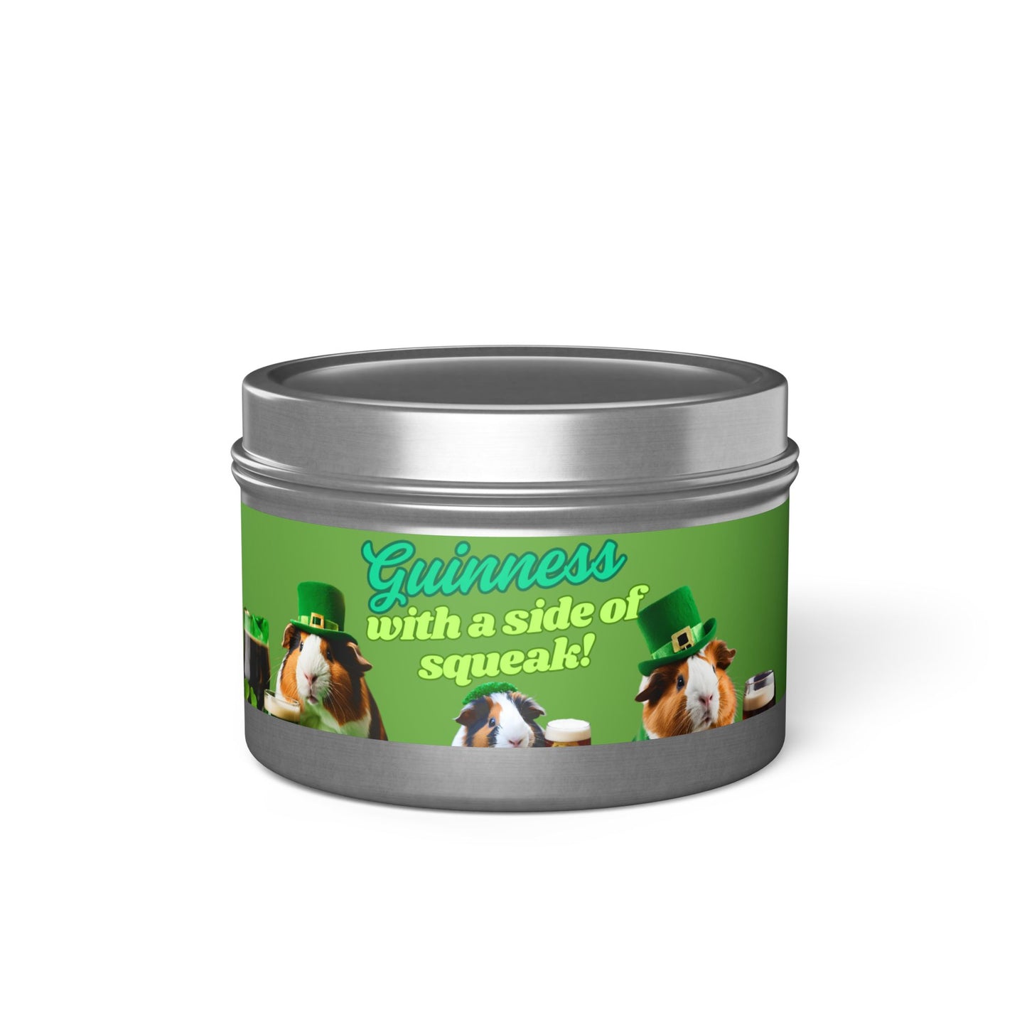 Tin Candles, Guinea Pig Holding Pint of Ale, St. Patrick's Day Decor, Irish