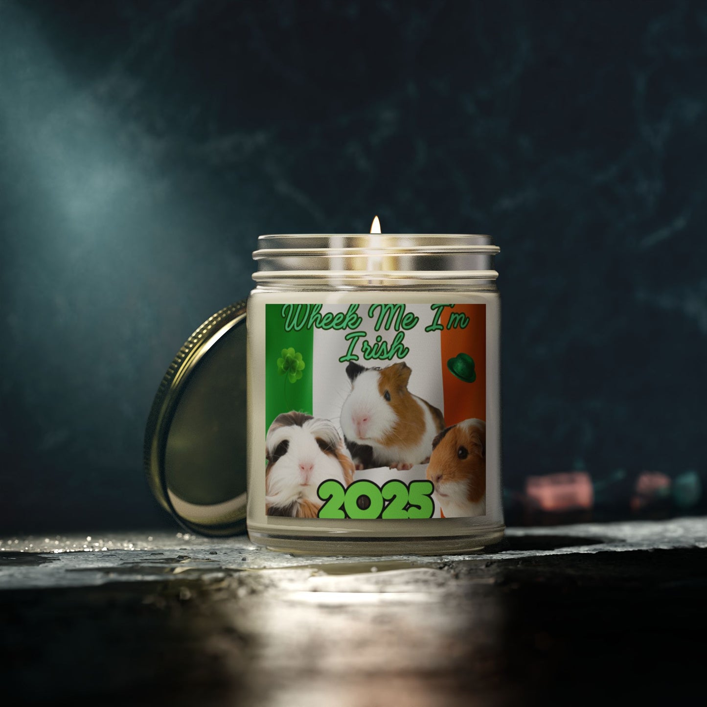 Guinea Pig Themed Scented Candle | Wheel Me I'm Irish 2025, Pet Lover Gift, St.