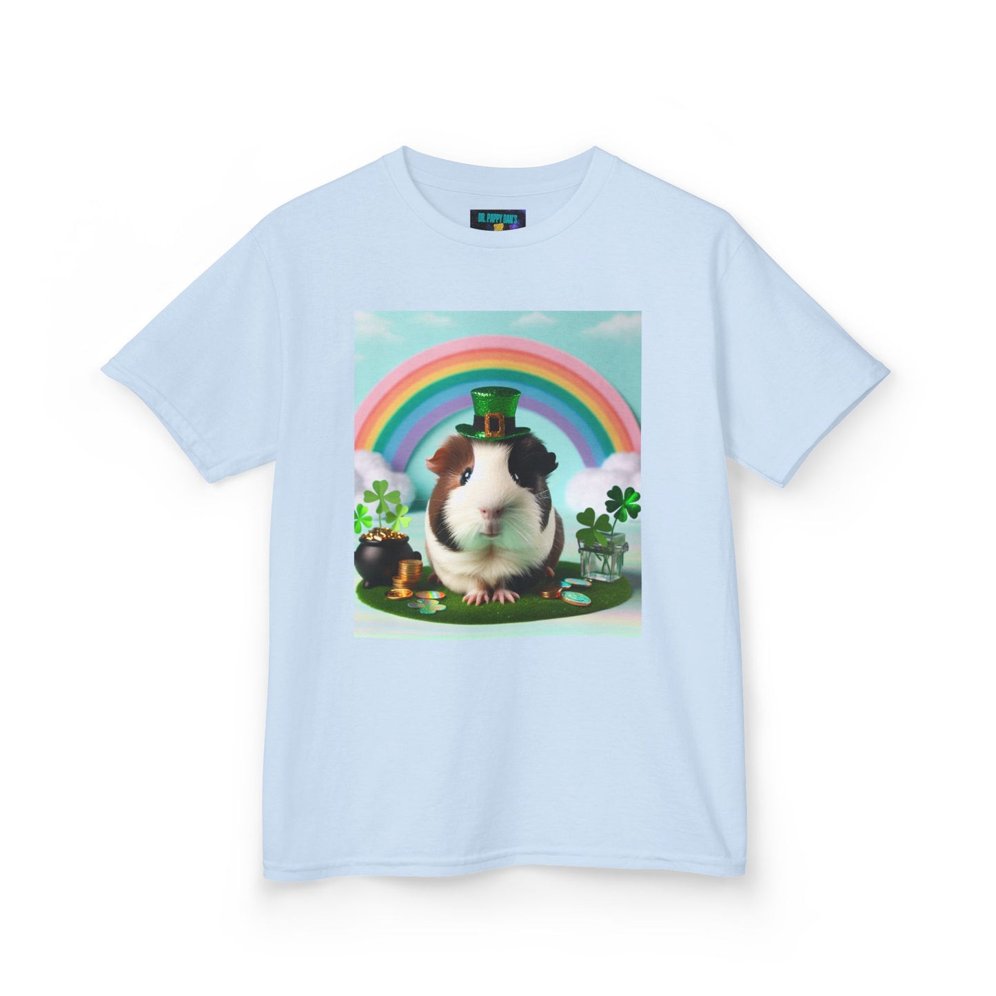 Guinea Pig Rainbow Tee, Fun Kids Shirt, St. Patrick's Day, Animal Lover Gift,