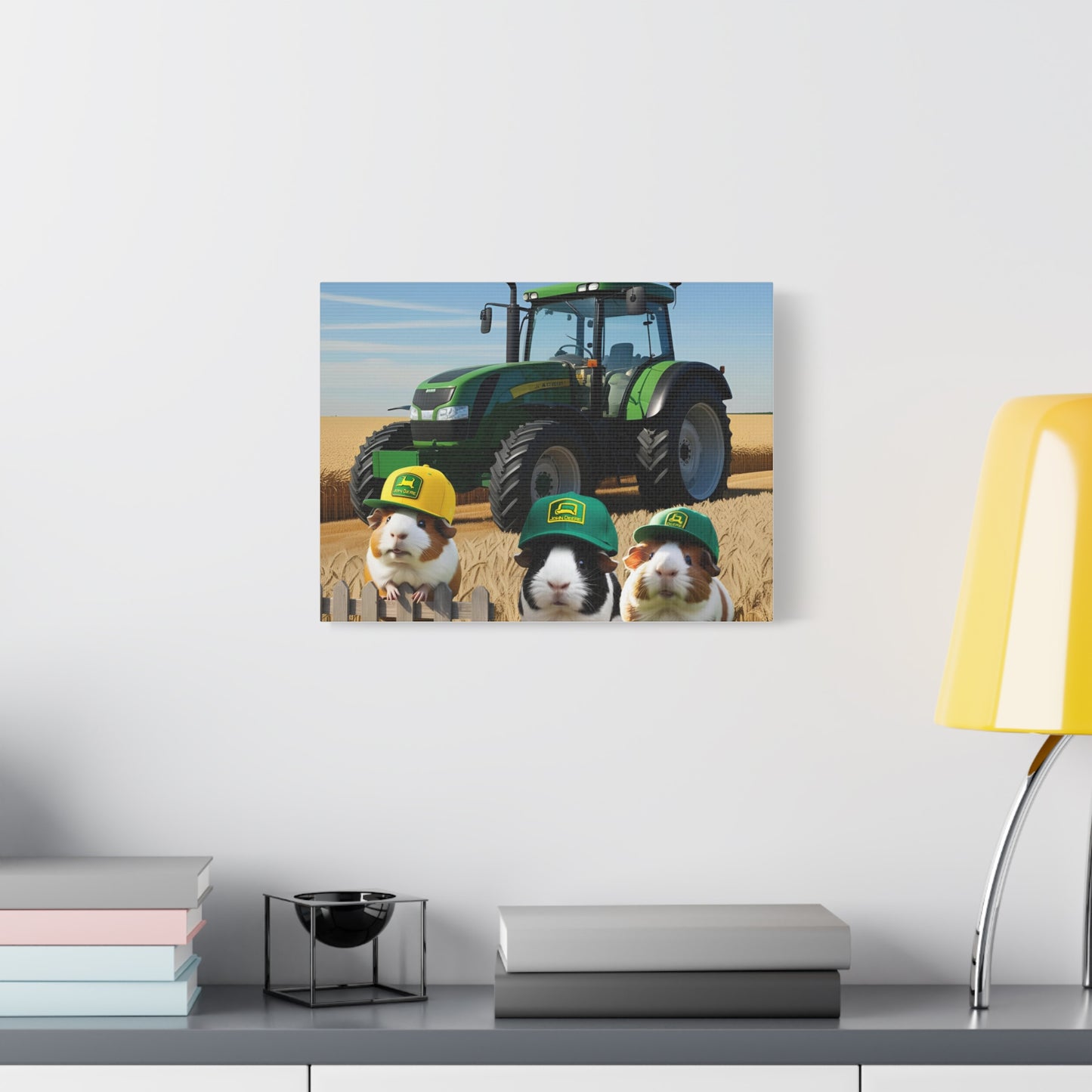 Canvas Art, Guinea Pigs on the Farm, Matte Stretched Print, Living Room Decor, Nursery Wall Art, Gift for Animal Lovers, Farmhouse Style,