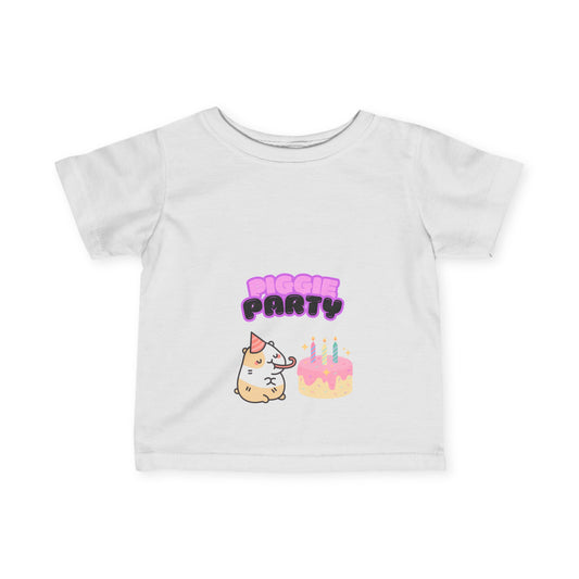 Cute Infant Tee, Piggie Party Baby T-Shirt, Fun Birthday Wear, Toddler Clothing, Kids Party Outfit, Baby Shower Gift, Guinea Pig, Cavey