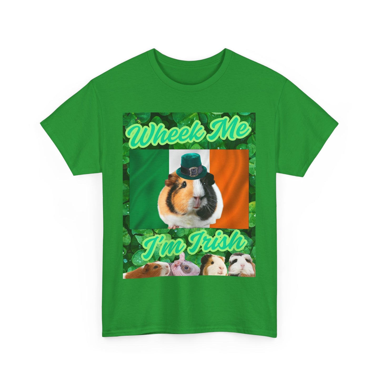 Wheek Me I'm Irish Guinea Pigs Unisex Heavy Cotton Tee