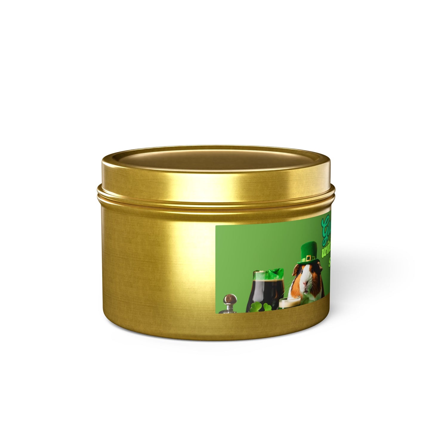 Tin Candles, Guinea Pig Holding Pint of Ale, St. Patrick's Day Decor, Irish