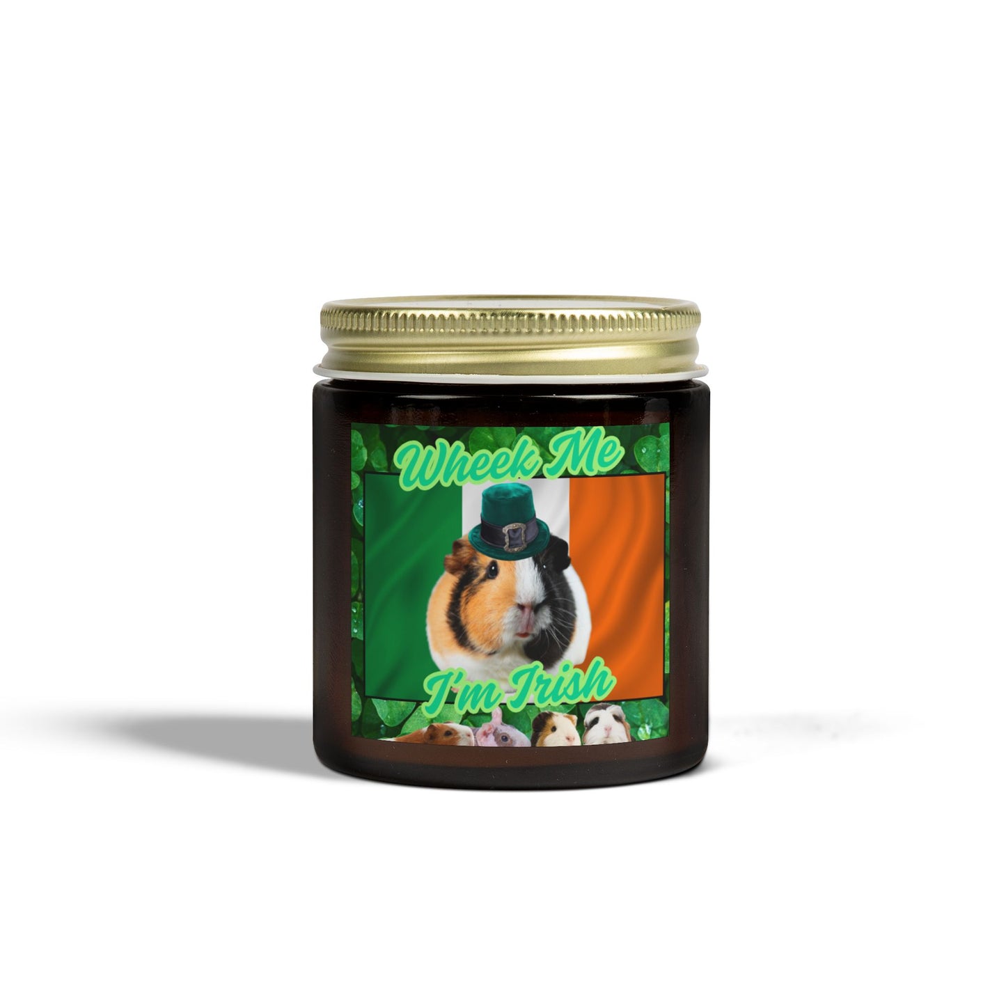 Guinea Pig Candle, St Patrick's Day Wheek Me I'm Irish, Scented Candles, Coconut