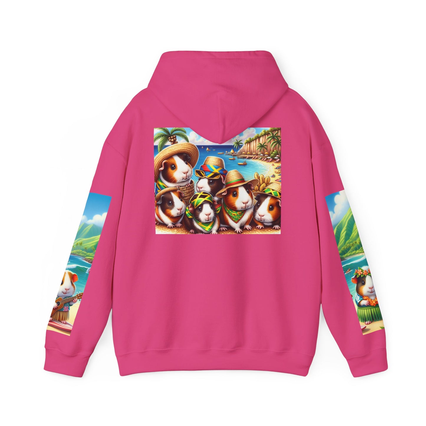 Tropical Guinea Pigs Hoodie, Islander Pigs Sweatshirt, Beach Celebration Jumper, Unisex Hooded Pullover, Coastal Animal Outerwear