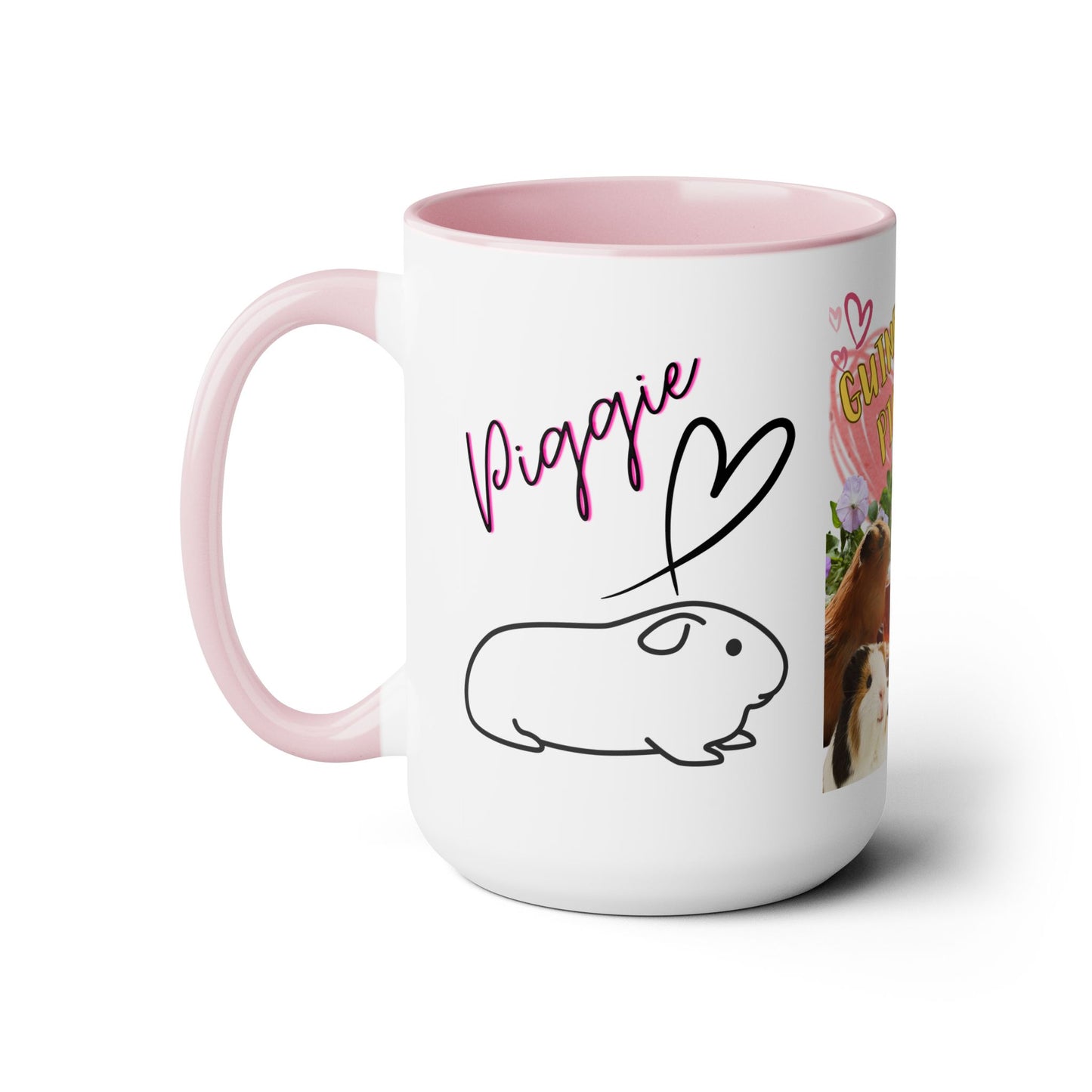 Guinea Pig Mom Two-Tone Coffee Mugs, 15oz