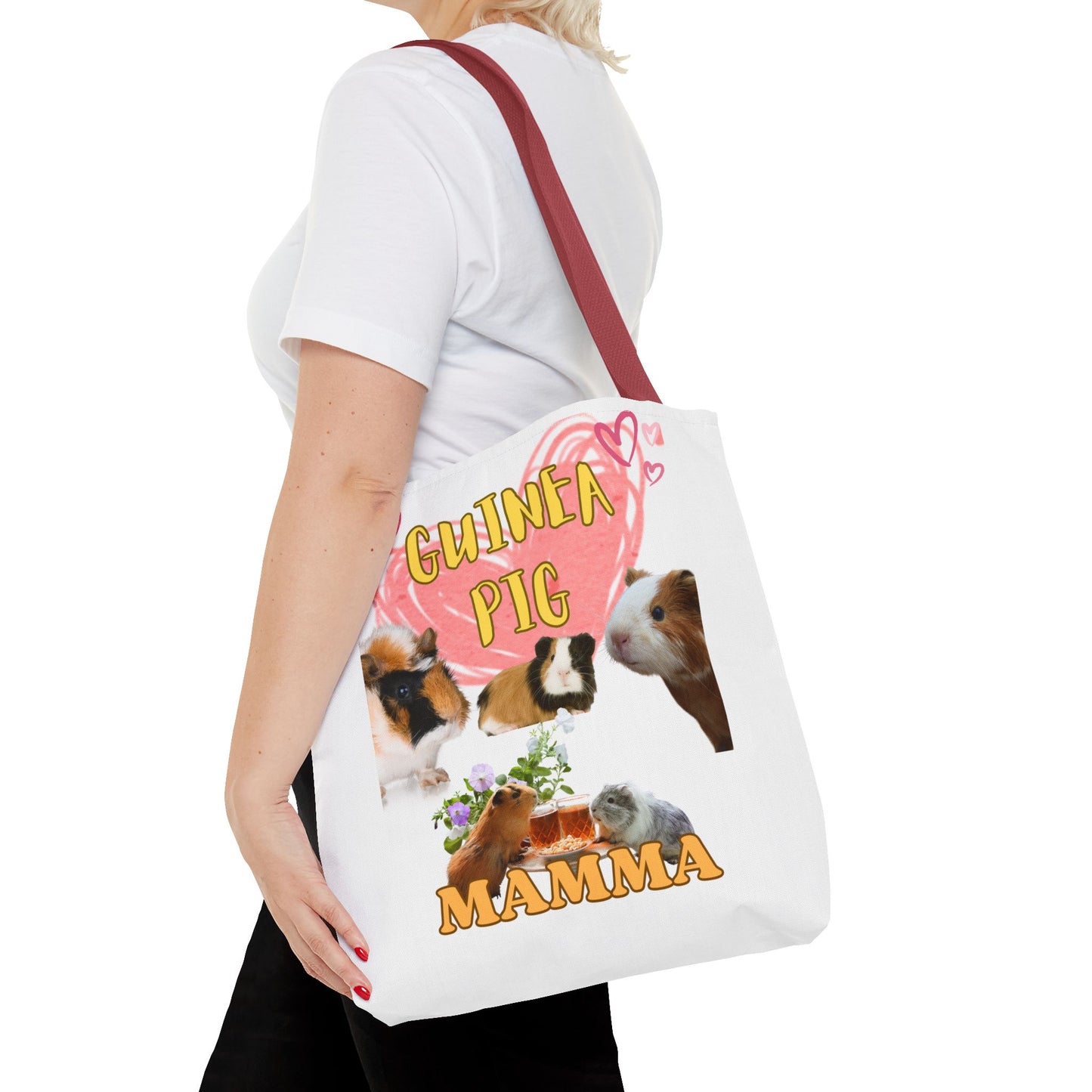 Guinea Pig Mamma Tote Bag - Cute Animal Lover Gift, Guinea Pig Mom Shoulder Bag, Pet Owner Reusable Shopping Tote, Small Animal Mama Beach