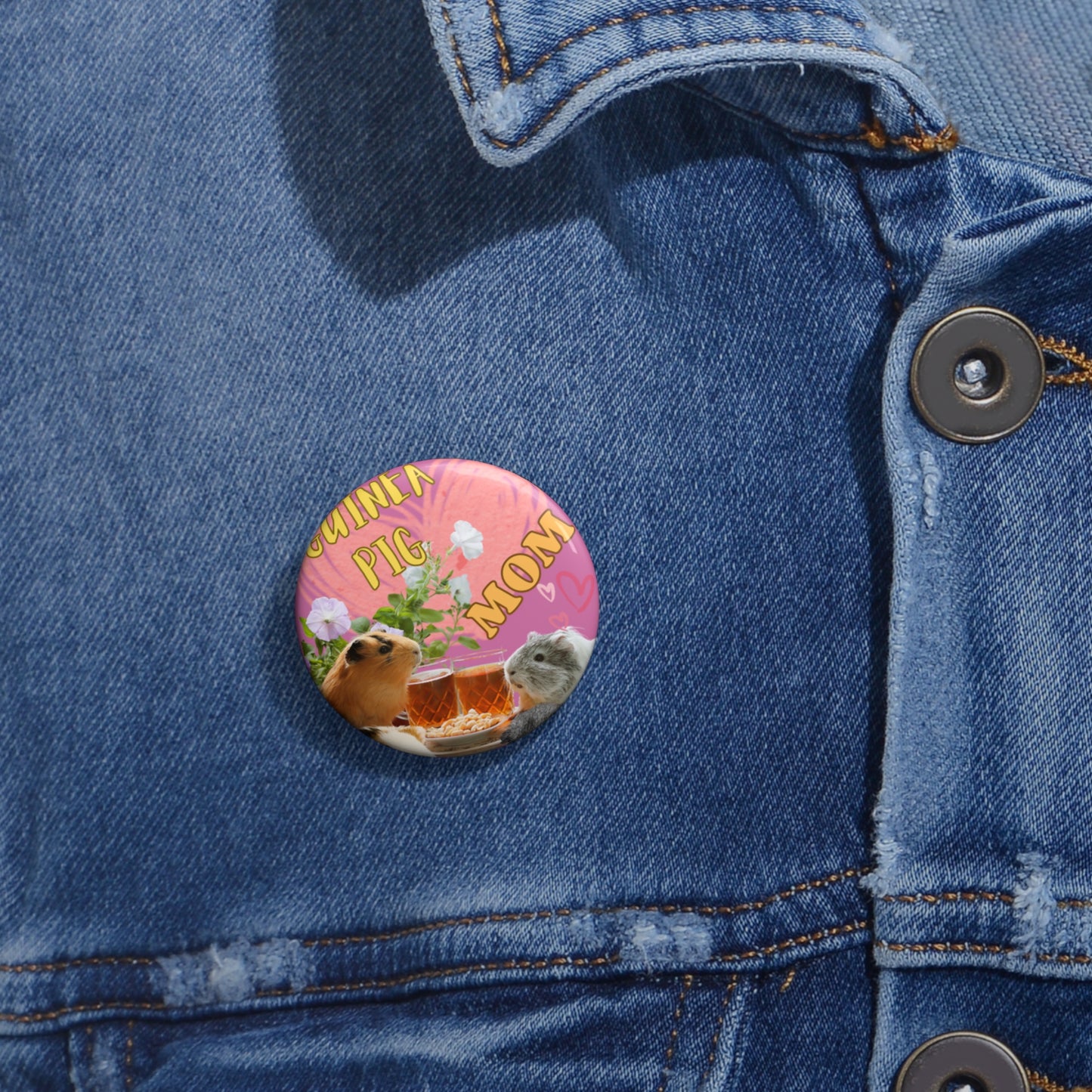 Guinea Pig Mom Pin Buttons