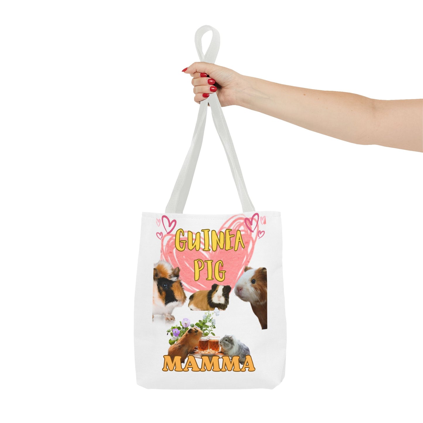 Guinea Pig Mamma Tote Bag - Cute Animal Lover Gift, Guinea Pig Mom Shoulder Bag, Pet Owner Reusable Shopping Tote, Small Animal Mama Beach