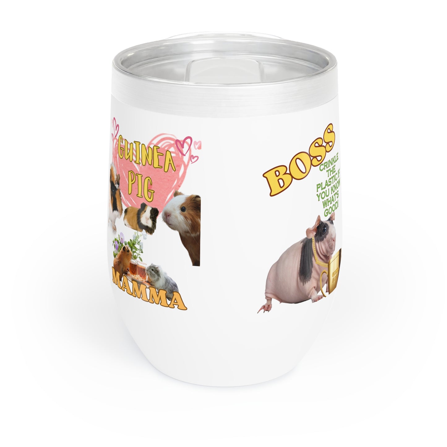 Wine Tumbler, Guinea Pig Boss O G, Funny Animal Lover Gift, Insulated Drinkware, Cute Rodent Cup, Sassy Pet Owner Present