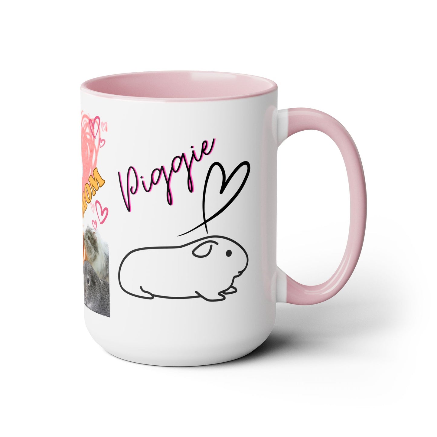 Guinea Pig Mom Two-Tone Coffee Mugs, 15oz